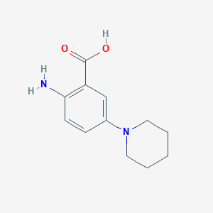 molecular formula C12H16N2O2 B169620 2-Amino-5-(1-piperidinyl)-benzoic acid CAS No. 153437-58-2