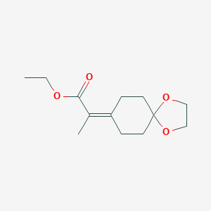 molecular formula C13H20O4 B169629 Ethyl 2-(1,4-dioxaspiro[4.5]decan-8-ylidene)propanoate CAS No. 19620-33-8