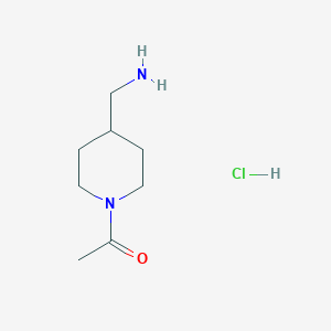 molecular formula C8H17ClN2O B169630 1-(4-(Aminomethyl)piperidin-1-yl)ethanone hydrochloride CAS No. 173337-02-5