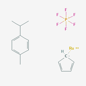 molecular formula C15H19F6PRu B169692 Cyclopentadienyl(P-cymene)ruthenium (II) hexafluorophosphate, min. 98 CAS No. 147831-75-2