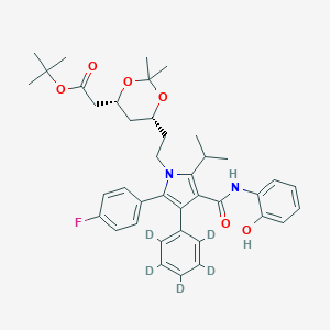 molecular formula C40H47FN2O6 B016973 （6-｛2-［2-（4-氟苯基）-4-（2-羟基苯甲酰氨基）-5-异丙基-3-苯基-d5-吡咯-1-基］-乙基}-2,2-二甲基-[1,3]-二氧杂环-4-基）-乙酸叔丁酯 CAS No. 265989-42-2