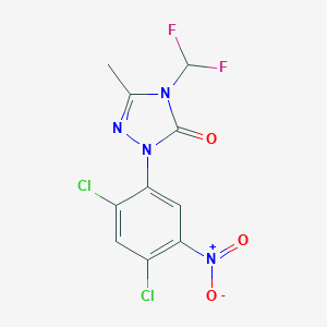 B169752 2-(2,4-Dichloro-5-nitrophenyl)-4-(difluoromethyl)-2,4-dihydro-5-methyl-3H-1,2,4-triazol-3-one CAS No. 111992-17-7