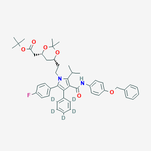 molecular formula C47H53FN2O6 B016978 (6-{2-[3-(4-Benzyloxy-phenylcarbamoyl)-5-(4-fluoro-phenyl)-2-isopropyl-4-phenyl-d5-pyrrol-1-yl]-ethyl}-2,2-dimethyl-[1,3]-dioxane-4-yl)-acetic Acid, tert-Butyl Ester CAS No. 265989-37-5