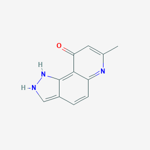 molecular formula C11H9N3O B169840 7-Methyl-1,2-dihydropyrazolo[3,4-f]quinolin-9-one CAS No. 144588-48-7