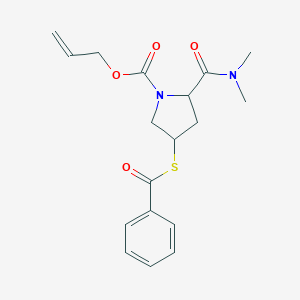 molecular formula C18H22N2O4S B169937 (2S,4S)-Allyl 4-(benzoylthio)-2-(dimethylcarbamoyl)pyrrolidine-1-carboxylate CAS No. 141818-73-7