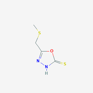molecular formula C4H6N2OS2 B169945 5-[(Methylthio)methyl]-1,3,4-oxadiazole-2-thiol CAS No. 129526-60-9