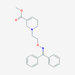molecular formula C22H24N2O3 B169952 1-[2-[[(Diphenylmethylene)amino]oxy]ethyl]-1,2,5,6-tetrahydro-3-pyridinecarboxylic acid methyl ester CAS No. 127586-66-7