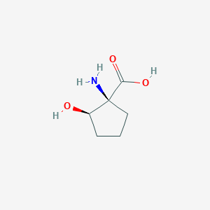 molecular formula C6H11NO3 B169968 Cyclopentanecarboxylic acid, 1-amino-2-hydroxy-, (1S,2R)-(9CI) CAS No. 197247-93-1