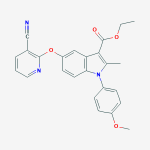 B170123 Ethyl 5-(3-cyanopyridin-2-yl)oxy-1-(4-methoxyphenyl)-2-methylindole-3-carboxylate CAS No. 134826-49-6