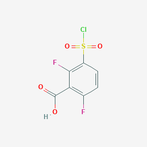molecular formula C7H3ClF2O4S B170162 3-(Chlorosulfonyl)-2,6-difluorobenzoic acid CAS No. 142576-91-8