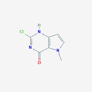 molecular formula C7H6ClN3O B170362 2-Chloro-5-methyl-3H-pyrrolo[3,2-d]pyrimidin-4(5H)-one CAS No. 129872-84-0