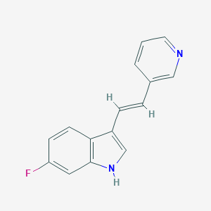 molecular formula C15H11FN2 B170411 6-Fluoro-3-((E)-2-pyridin-3-yl-vinyl)-1H-indole CAS No. 163239-22-3