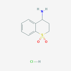 molecular formula C9H12ClNO2S B017042 1,1-dioxido-3,4-dihydro-2H-thiochromen-4-ylamine hydrochloride CAS No. 103659-91-2