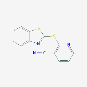 molecular formula C13H7N3S2 B170470 2-(1,3-苯并噻唑-2-基硫代)烟腈 CAS No. 146724-14-3