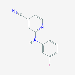 molecular formula C12H8FN3 B170492 2-((3-Fluorophenyl)amino)isonicotinonitrile CAS No. 137225-10-6