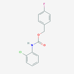 molecular formula C14H11ClFNO2 B170551 (4-fluorophenyl)methyl N-(2-chlorophenyl)carbamate CAS No. 198879-50-4