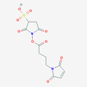 molecular formula C12H12N2O9S B170556 1-((4-(2,5-二氧代-2,5-二氢-1H-吡咯-1-基)丁酰)氧基)-2,5-二氧代吡咯烷-3-磺酸 CAS No. 158018-81-6