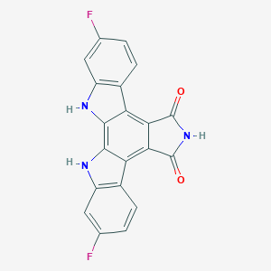 molecular formula C20H9F2N3O2 B170625 12,13-Dihydro-2,10-difluoro-5H-Indolo[2,3-a]pyrrolo[3,4-c]carbazole-5,7(6H)-dione CAS No. 152628-19-8