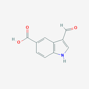 molecular formula C10H7NO3 B170693 3-甲醛基-1H-吲哚-5-羧酸 CAS No. 148563-41-1