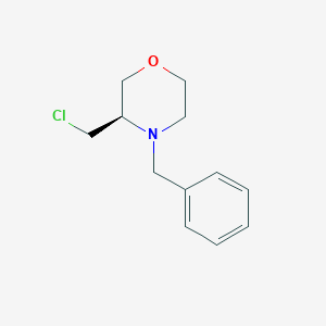 molecular formula C12H16ClNO B170699 (R)-4-Benzyl-3-(chloromethyl)morpholine CAS No. 1217697-39-6