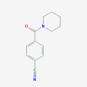 molecular formula C13H14N2O B170704 4-(Piperidine-1-carbonyl)benzonitrile CAS No. 160094-26-8