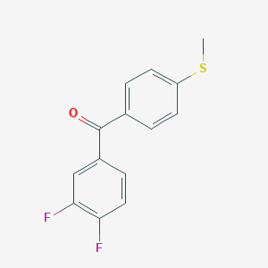 molecular formula C14H10F2OS B170727 3,4-Difluoro-4'-(methylthio)benzophenone CAS No. 197439-06-8