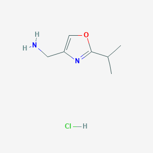 molecular formula C7H13ClN2O B170790 (2-Isopropyloxazol-4-yl)methanamine hydrochloride CAS No. 15924-16-0