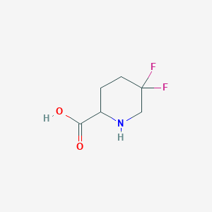 molecular formula C6H9F2NO2 B170888 5,5-Difluoropiperidine-2-carboxylic acid CAS No. 1255663-89-8