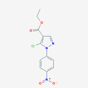 molecular formula C12H10ClN3O4 B170894 ethyl 5-chloro-1-(4-nitrophenyl)-1H-pyrazole-4-carboxylate CAS No. 110821-37-9