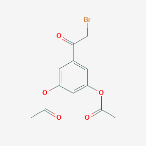 molecular formula C12H11BrO5 B017106 5-(2-Bromoacetyl)-1,3-phenylene diacetate CAS No. 36763-39-0