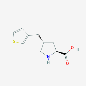 molecular formula C10H13NO2S B171119 (2S,4R)-4-(thiophen-3-ylmethyl)pyrrolidine-2-carboxylic acid CAS No. 1373609-37-0