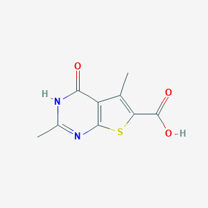 molecular formula C9H8N2O3S B171164 2,5-Dimethyl-4-oxo-3,4-dihydro-thieno[2,3-d]pyrimidine-6-carboxylic acid CAS No. 146628-89-9
