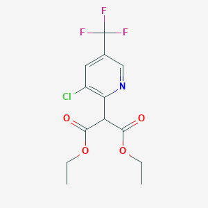 molecular formula C13H13ClF3NO4 B171286 2-[3-氯-5-(三氟甲基)-2-吡啶基]丙二酸二乙酯 CAS No. 172527-71-8
