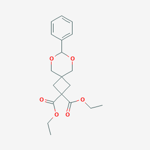 molecular formula C19H24O6 B171346 Diethyl 7-phenyl-6,8-dioxaspiro[3.5]nonane-2,2-dicarboxylate CAS No. 142733-60-6
