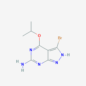 molecular formula C8H10BrN5O B171399 1H-吡唑并[3,4-d]嘧啶-6-胺，3-溴-4-(1-甲基乙氧基)- CAS No. 183274-50-2