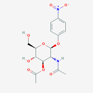 molecular formula C16H20N2O9 B017146 [(2R,3S,4R,5R,6S)-5-acetamido-3-hydroxy-2-(hydroxymethyl)-6-(4-nitrophenoxy)oxan-4-yl] acetate CAS No. 23262-57-9