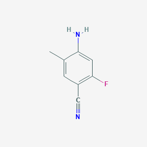 molecular formula C8H7FN2 B171496 4-Amino-2-fluoro-5-methylbenzonitrile CAS No. 1357942-79-0