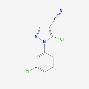 molecular formula C10H5Cl2N3 B171545 5-Chloro-1-(3-chlorophenyl)-1H-pyrazole-4-carbonitrile CAS No. 102996-33-8
