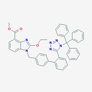 B171679 2-Ethoxy-1-[[2'-[1-(trityl)-1H-tetrazol-5-yl][1,1'-biphenyl]-4-yl]methyl]-1H-benzimidazole-4-carboxylic Acid Methyl Ester (Candesartan Impurity) CAS No. 150058-29-0
