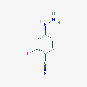 molecular formula C7H6FN3 B171813 2-Fluoro-4-hydrazinylbenzonitrile CAS No. 129946-64-1