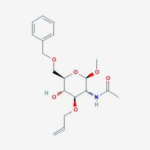 molecular formula C19H27NO6 B171892 Methyl 2-acetamido-6-O-benzyl-2-deoxy-3-O-prop-2-en-1-yl-beta-D-glucopyranoside CAS No. 116981-28-3