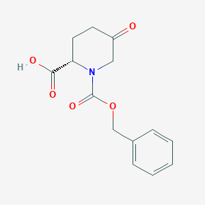 molecular formula C14H15NO5 B171970 (2S)-5-Oxo-1,2-piperidinedicarboxylic acid 1-benzyl ester CAS No. 117836-14-3