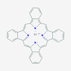 molecular formula C36H20N4Zn B171977 Zinc;37,39-diaza-38,40-diazanidanonacyclo[28.6.1.13,10.112,19.121,28.04,9.013,18.022,27.031,36]tetraconta-1(37),2,4,6,8,10,12(39),13,15,17,19,21,23,25,27,29,31,33,35-nonadecaene CAS No. 14586-52-8