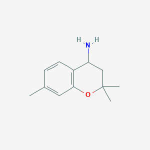 molecular formula C12H17NO B171991 (2,2,7-trimethyl-3,4-dihydro-2H-chromen-4-yl)amine CAS No. 112225-65-7