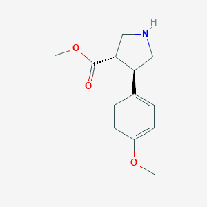 molecular formula C13H17NO3 B172010 (3S,4R)-methyl 4-(4-methoxyphenyl)pyrrolidine-3-carboxylate CAS No. 1269260-01-6