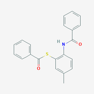 molecular formula C21H17NO2S B172013 S-(2-Benzoylamino-5-methylphenyl)thiobenzoate CAS No. 112308-06-2
