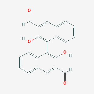 molecular formula C22H14O4 B172058 4-(3-Formyl-2-hydroxynaphthalen-1-yl)-3-hydroxynaphthalene-2-carbaldehyde CAS No. 141779-46-6