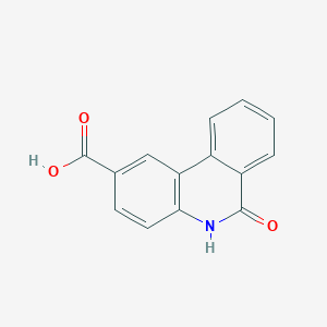 molecular formula C14H9NO3 B172100 6-Oxo-5,6-dihydrophenanthridine-2-carboxylic acid CAS No. 107917-50-0