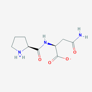 molecular formula C9H15N3O4 B172112 (2S)-4-amino-4-oxo-2-[[(2S)-pyrrolidin-1-ium-2-carbonyl]amino]butanoate CAS No. 107856-82-6