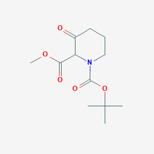 molecular formula C12H19NO5 B172277 1-叔丁基 2-甲基 3-氧代哌啶-1,2-二羧酸酯 CAS No. 122019-53-8